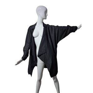 1 Sunset Lane Lagenlook Asymmetrical Womens size XL Drapey‎ Chambray Cardigan